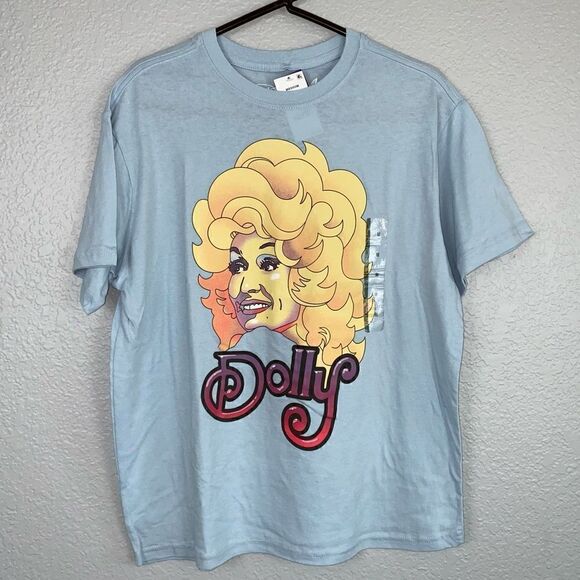Dolly Parton Women's Blue Round Neck Short Sleeve Tops Size Medium - Picture 2 of 5